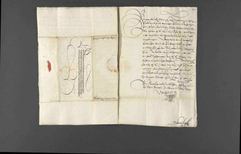 Danksagungen Herzog Wilhelms V. von Bayern für die zugeschickten Neckarweine, mit der Rücksendung von Salzlieferungen.