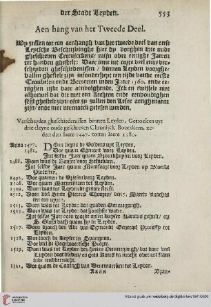 Aen-hang van het Tweede Deel