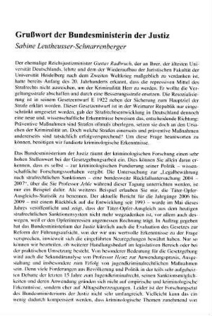 1-2, Grußwort der Bundesministerin der Justiz