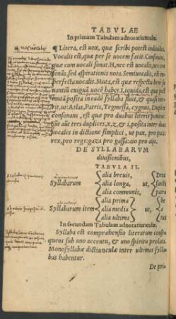 De Syllabarum divisionibus, Tabula II.