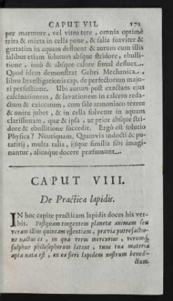Caput VIII. De Practica lapidis