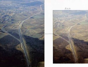Autobahnstrecke Karlsbad, Modernisierung, Begradigung Blickrichtung Westen.