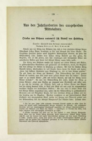 V. Aus den Jahrhunderten des ausgehenden Mittelalters