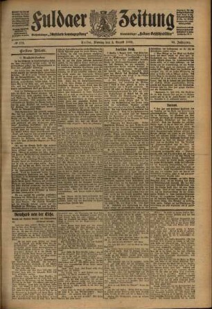 Erste Ausgabe vom Montag, den 02. August 1909.