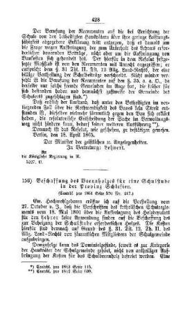 Beschaffung des Brennholzes für eine Schulstube in der Provinz Schlesien : [V. Elementarschulwesen]