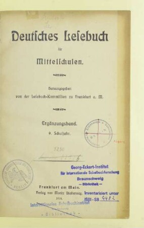 [Teil] 4 = Erg.-Bd. 9. Schulj, [Schülerbd.]: [[Teil] 4 = Erg.-Bd. 9. Schulj, [Schülerbd.]]