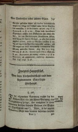 Zweytes Hauptstück. - Fünftes Hauptstück.