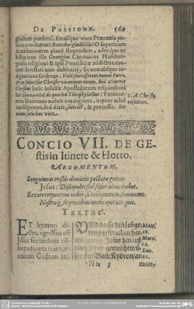 Concio VII. De Gestis in Itinere & Horto