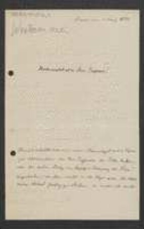 Brief von Maximilian Westermaier an Unbekannt