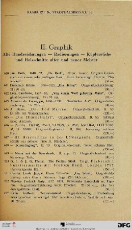 II. Graphik (Nr. 610-643)