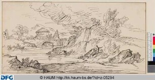 Heroische Landschaft mit der Pyramide