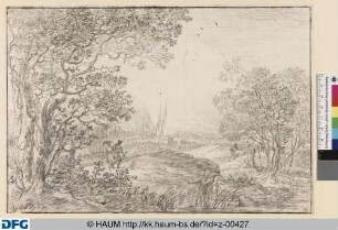 Landschaft mit Wanderern