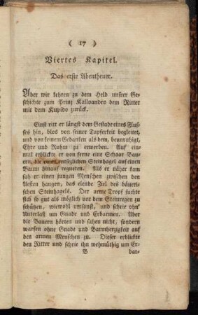 Viertes Kapitel. Das erse Abentheuer.