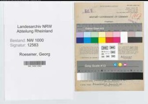 Entnazifizierung Georg Roesener, geb. 29.10.1889 (Beamter)