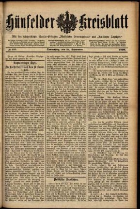Ausgabe vom Donnerstag, den 22. September 1898.