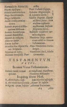 Testamentum Vetus.