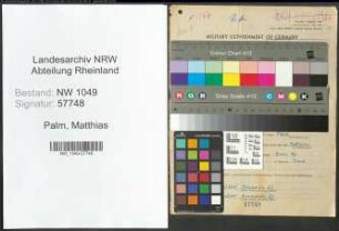 Entnazifizierung Matthias Palm , geb. 03.10.1909 (Metzger)