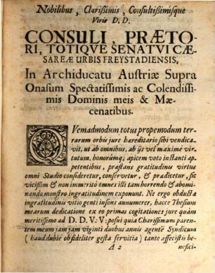 Disp. iur. de rerum divisione et acquirendo earum dominio : Ex tit. 1. lib. 2. Institut. desumpta
