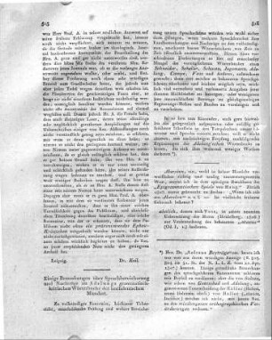 Einige Bemerkungen über Sprachbereicherung und Nachträge zu Adelungs grammatischkritischen Wörterbuche der hochdeutschen Mundart.