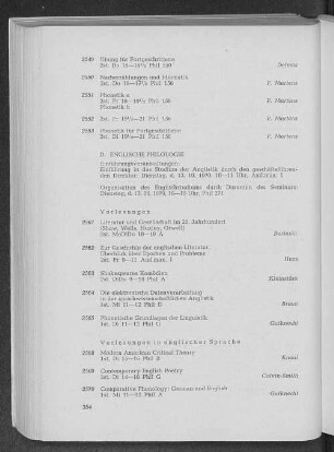 D. Englische Philologie