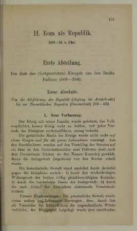 II. Rom als Republik. 509-31 v. Chr.