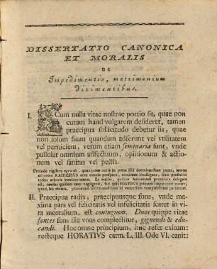 Diss. ... de impedimentis, matrimonium dirimentibus
