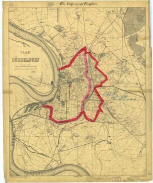 Plan von Düsseldorf "Für Entfernungsangaben"