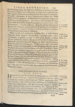 Cap. XXXVI. [XXX.] Della felice morte del Re Francesco