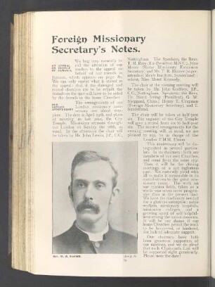 Foreign missionary secretary's notes