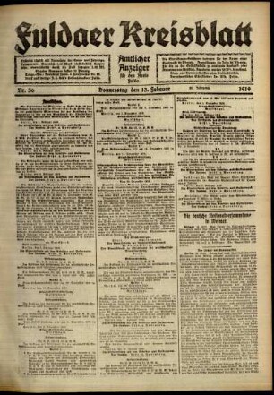 Ausgabe vom Donnerstag, den 13. Februar 1919.