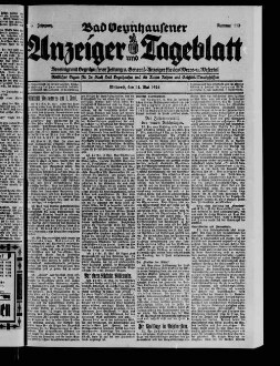 Bad Oeynhausener Anzeiger und Tageblatt. 1912-1934