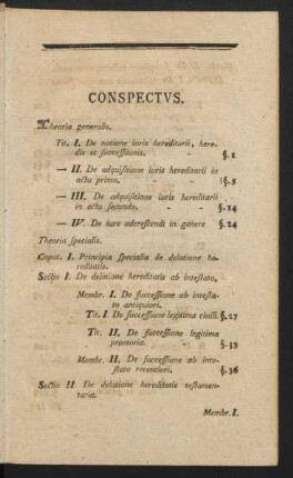 Conspectus.