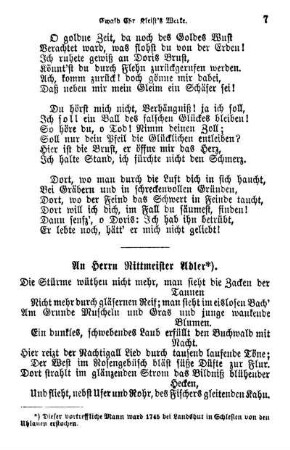 An Herrn Rittmeister Adler*).
