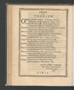 Threni ad Tumulum.
