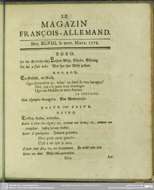 Nro. XLVIII. le XXIV. Mars. 1778