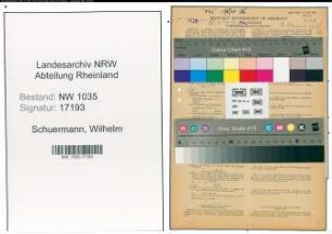 Entnazifizierung Wilhelm Schuermann , geb. 24.12.1901 (Steiger)