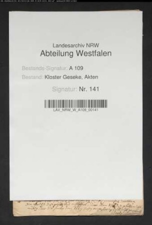 Memorie der Franziska Dorothea v. Weichs.