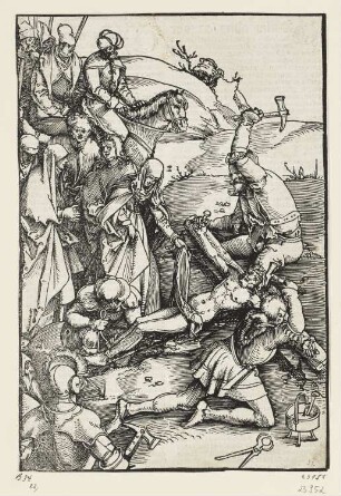 Kreuzigung, aus: Ulrich Pinder, Speculum passionis domini nostri Jesu christi, Nürnberg 1519, S. XLV recto