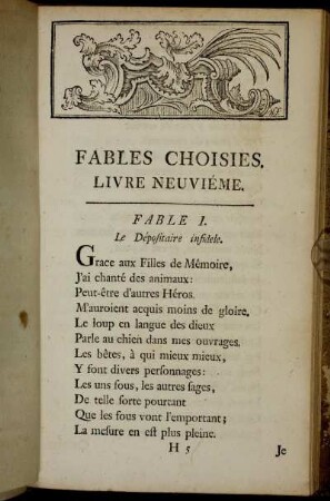Fable I. Le Dépositaire infidele. - Fable X. Le Loup & le Chien maigre.