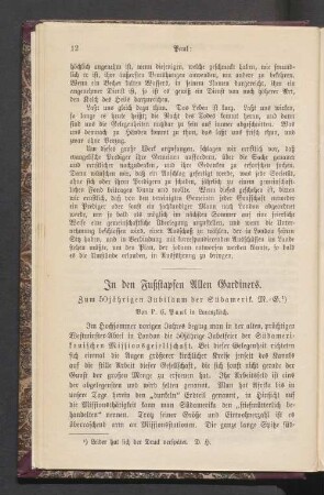 In den Fußstapfen Allen Gardiners