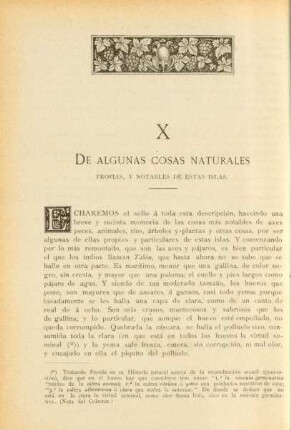 X. De algunas cosas naturales propias, y notables de estas islas