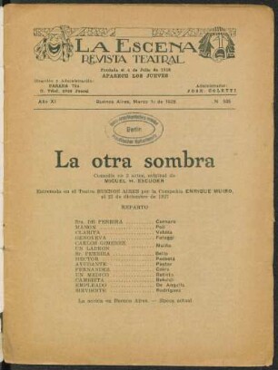 La otra sombra : comedia en 2 actos