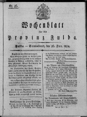 Nr. 26, Ausgabe vom 26. Juni 1824