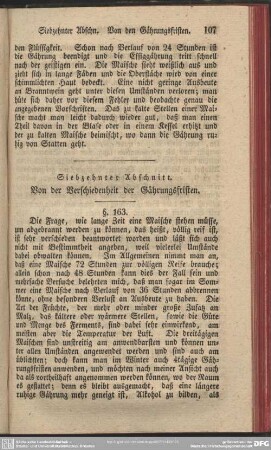 Siebzehnter Abschnitt. Von der Verschiedenheit der Gährungsfristen