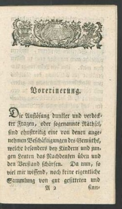 Vorerinnerung.