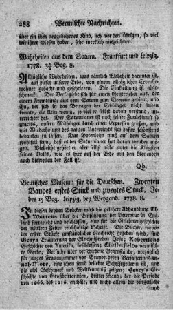 Brittisches Museum für die Deutschen. Bd.2.,St.1.2.