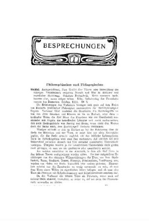 Besprechungen : Philosophisches und Pädagogisches