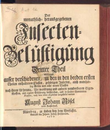 3.1755: Der monathlich-herausgegebenen Insecten-Belustigung ... Theil, 3.1755