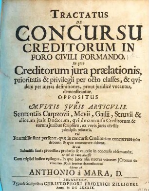 Tractatus de concursu creditorum : in foro civili formando