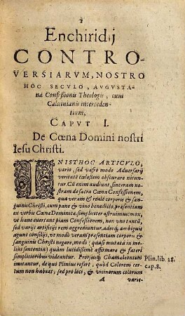 Enchiridion controversiarum quas Augustanae Confessionis Theologi habent cum Calvinianis